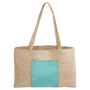 Burlap Bag with Leatherette Gusset - SCK19