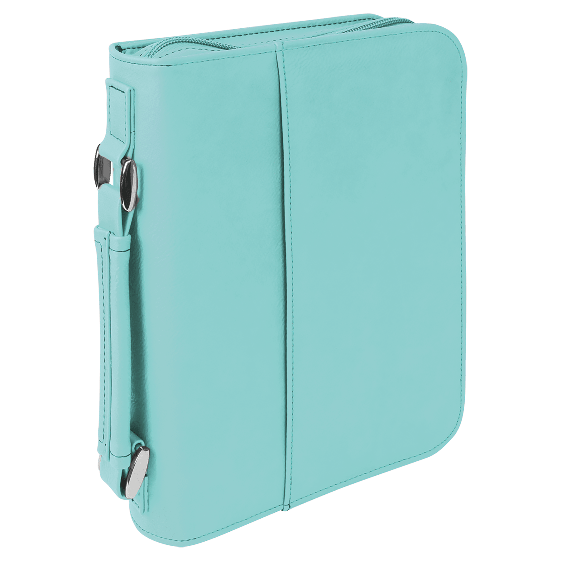 Teal Leatherette Book/Bible Cover with Handle & Zipper