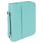 Teal Leatherette Book/Bible Cover with Handle & Zipper