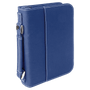 Blue/Silver Leatherette Book/Bible Cover w/Handle & Zipper
