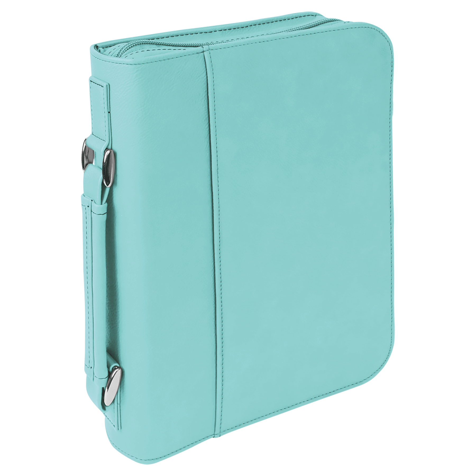 Teal Leatherette Book/Bible Cover with Handle & Zipper