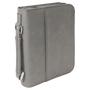 Gray Leatherette Book/Bible Cover with Handle & Zipper