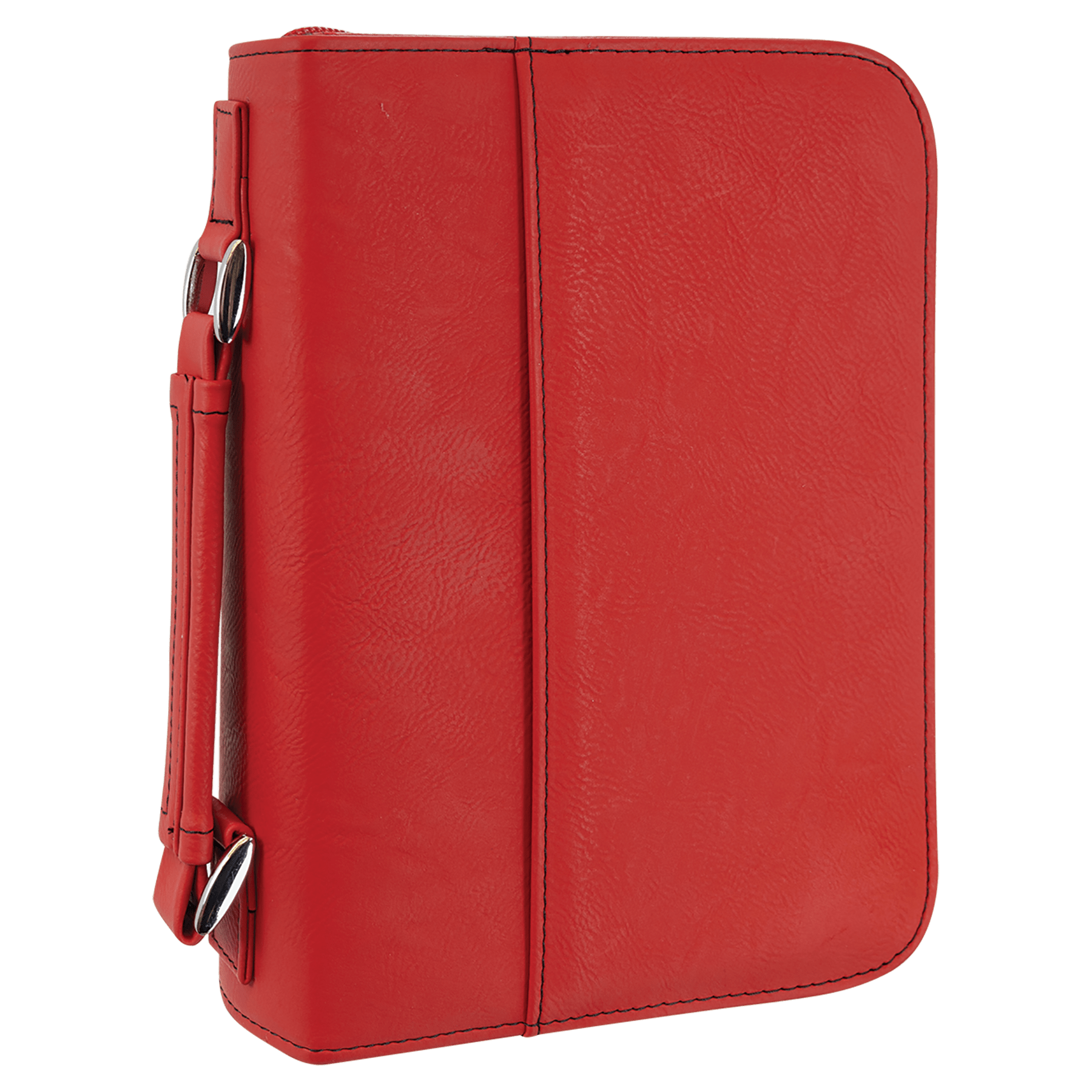 Red Leatherette Book/Bible Cover with Handle & Zipper