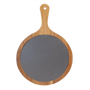 Round Acacia Wood/Slate Serving Board with Handle