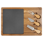 Acacia Wood/Slate Rectangle Cheese Set with Three Tools