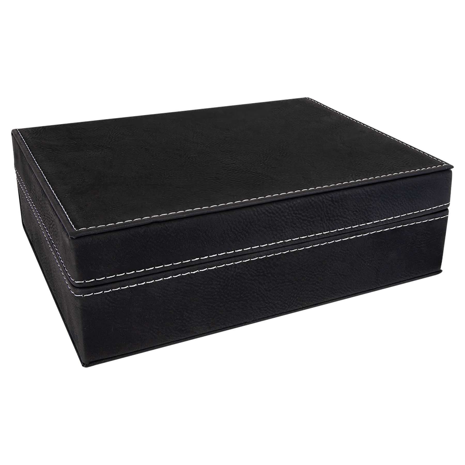 8" x 6.4" Black/Silver Leatherette Premium Gift Box