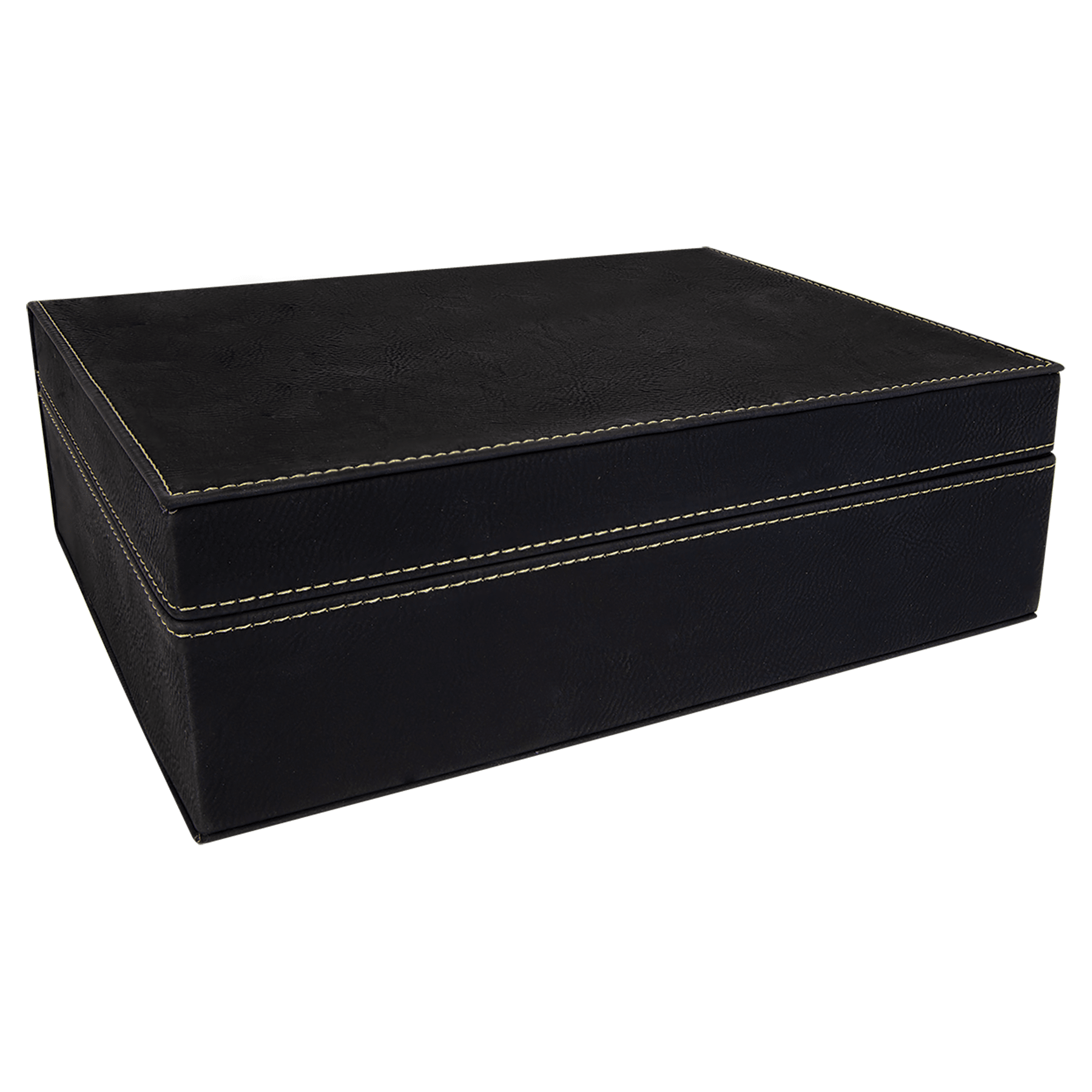 10.25" x 7.5" Black/Gold Leatherette Premium Gift Box