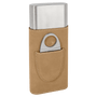 Light Brown Leatherette Cigar Case with Cutter