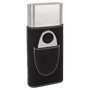 Black/Silver Leatherette Cigar Case with Cutter