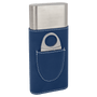 Blue/Silver Leatherette Cigar Case with Cutter