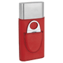 Red Leatherette Cigar Case with Cutter