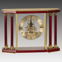 7.25" Executive 4-Pillar Gold & Rosewood Piano Finish Clock