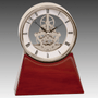 7.25" Executive Silver & Rosewood Piano Finish Clock
