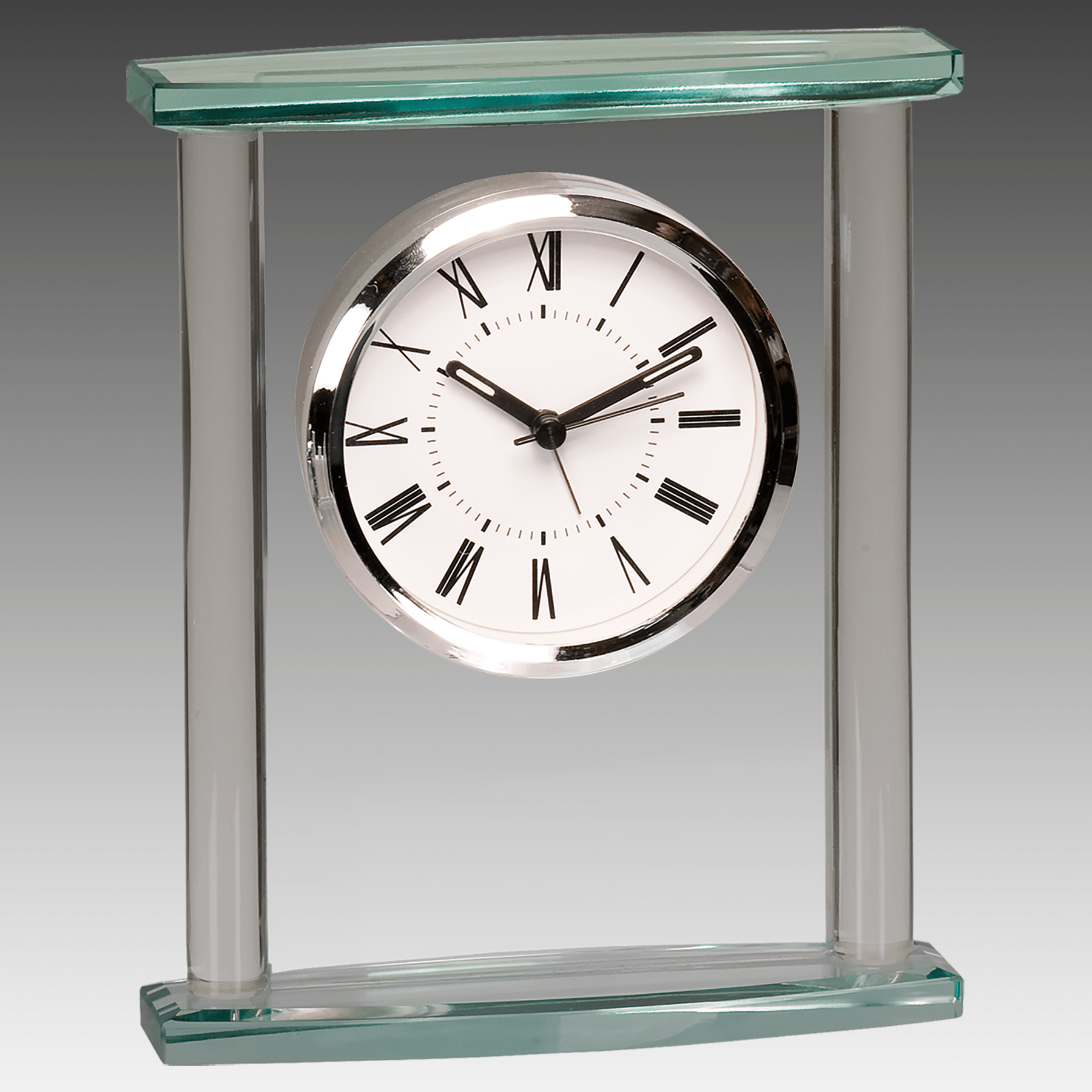7" Square Glass Clock with Top