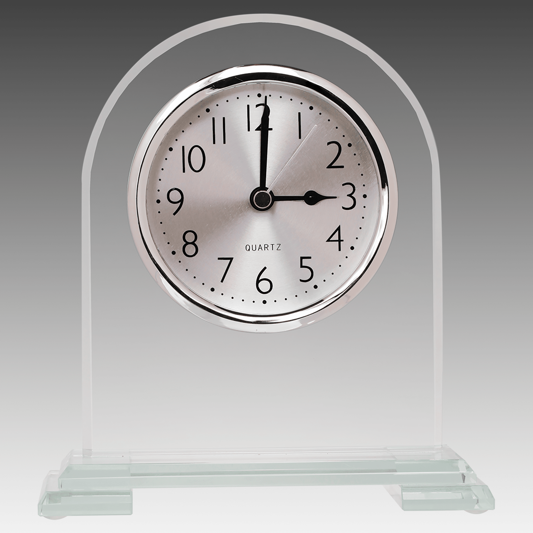 6.5" Arch Glass Clock