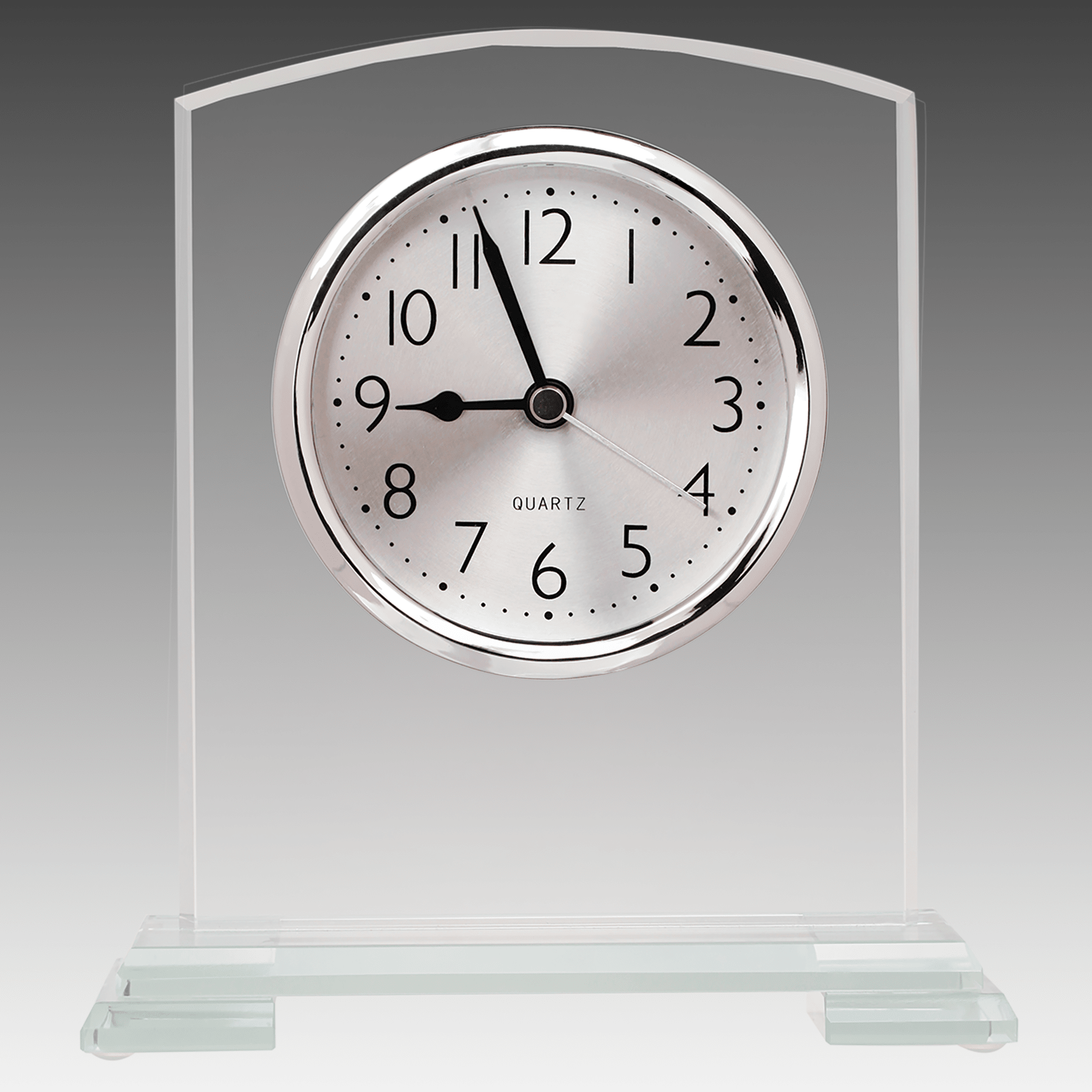 6.5" Square Arch Glass Clock