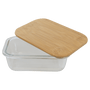 12 oz. Rectangle Glass Container with Bamboo Lid