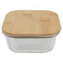 18 oz. Square Glass Container with Bamboo Lid