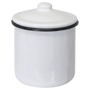 4.15" x 3.1" White/Black Enamel Canister with Lid