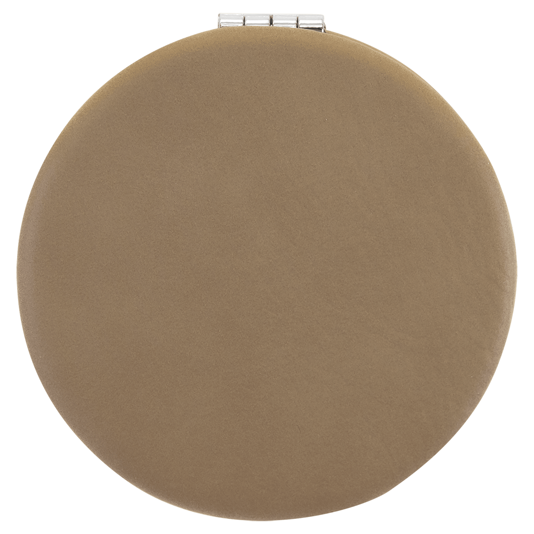 2.5" Light Brown Leatherette Compact Mirror
