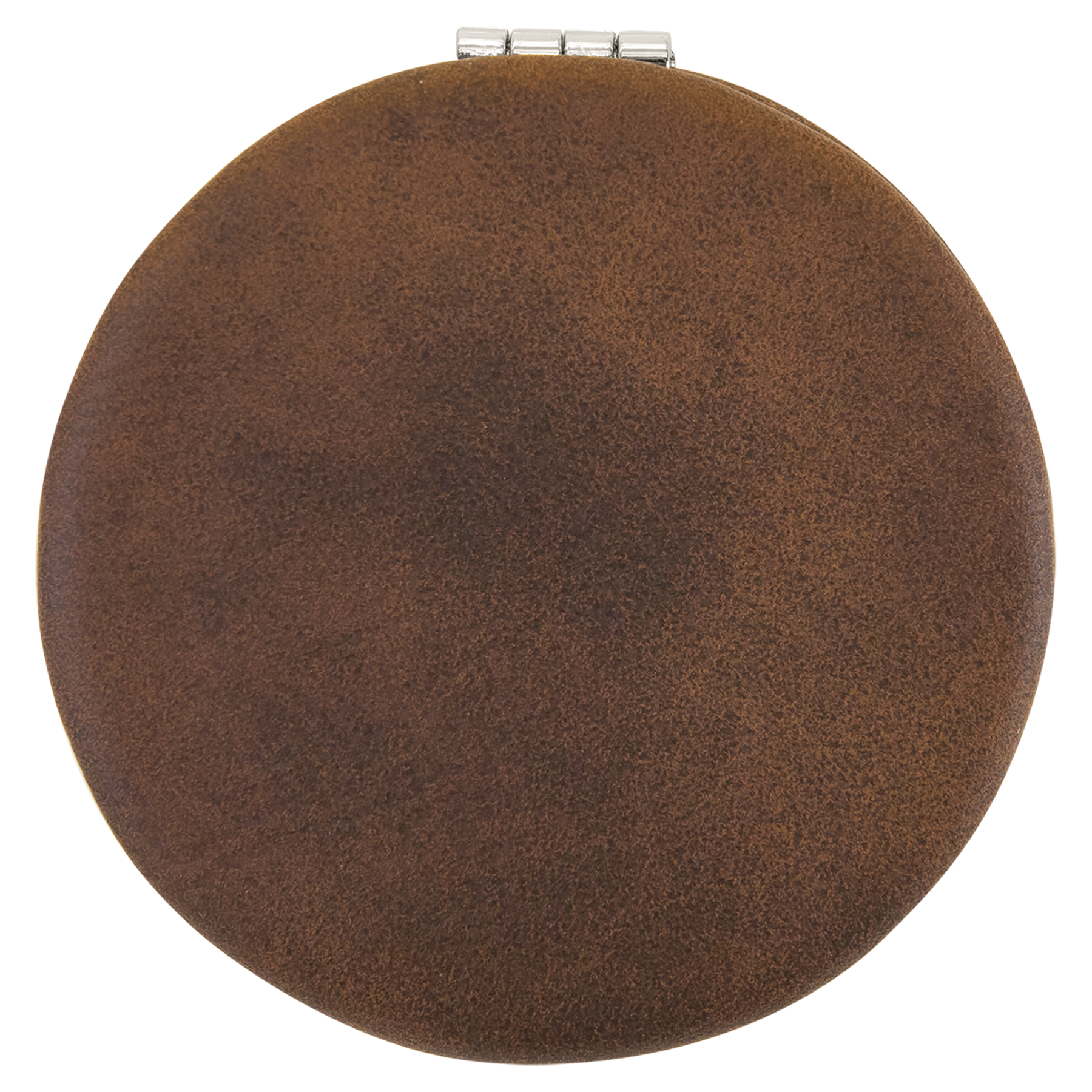 2.5" Rustic/Silver Leatherette Compact Mirror