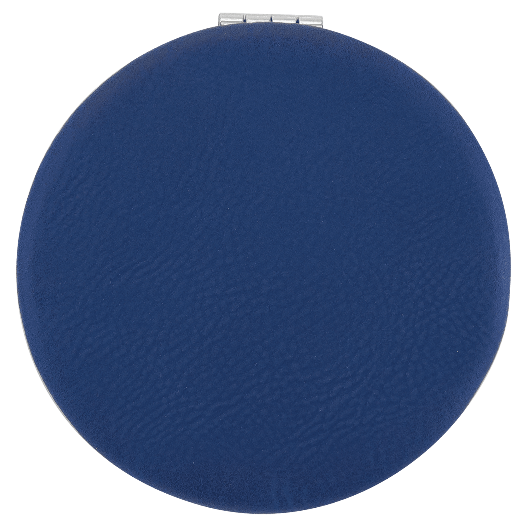 2.5" Blue/Silver Leatherette Compact Mirror