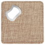 4" x 4" Square Sublimatable Burlap Bottle Opener Coaster