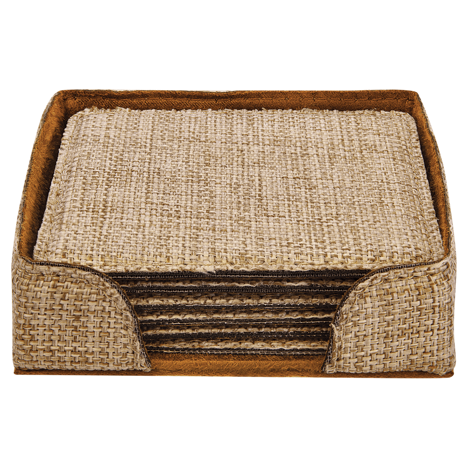 4" x 4" Sublimatable Burlap Square 6-Coaster Set