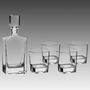 810ml Rectangle Glass Decanter Set w/Four 8 oz. Glasses