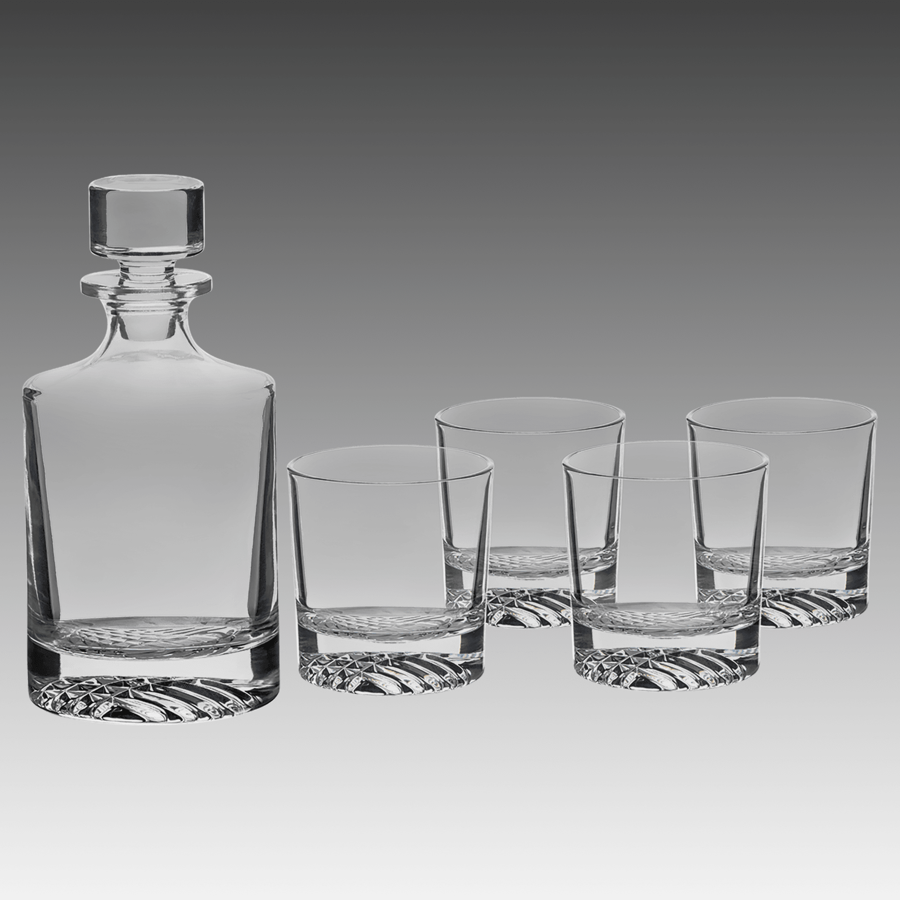 850ml Round Glass Decanter Set w/ Four 9 oz. Glasses