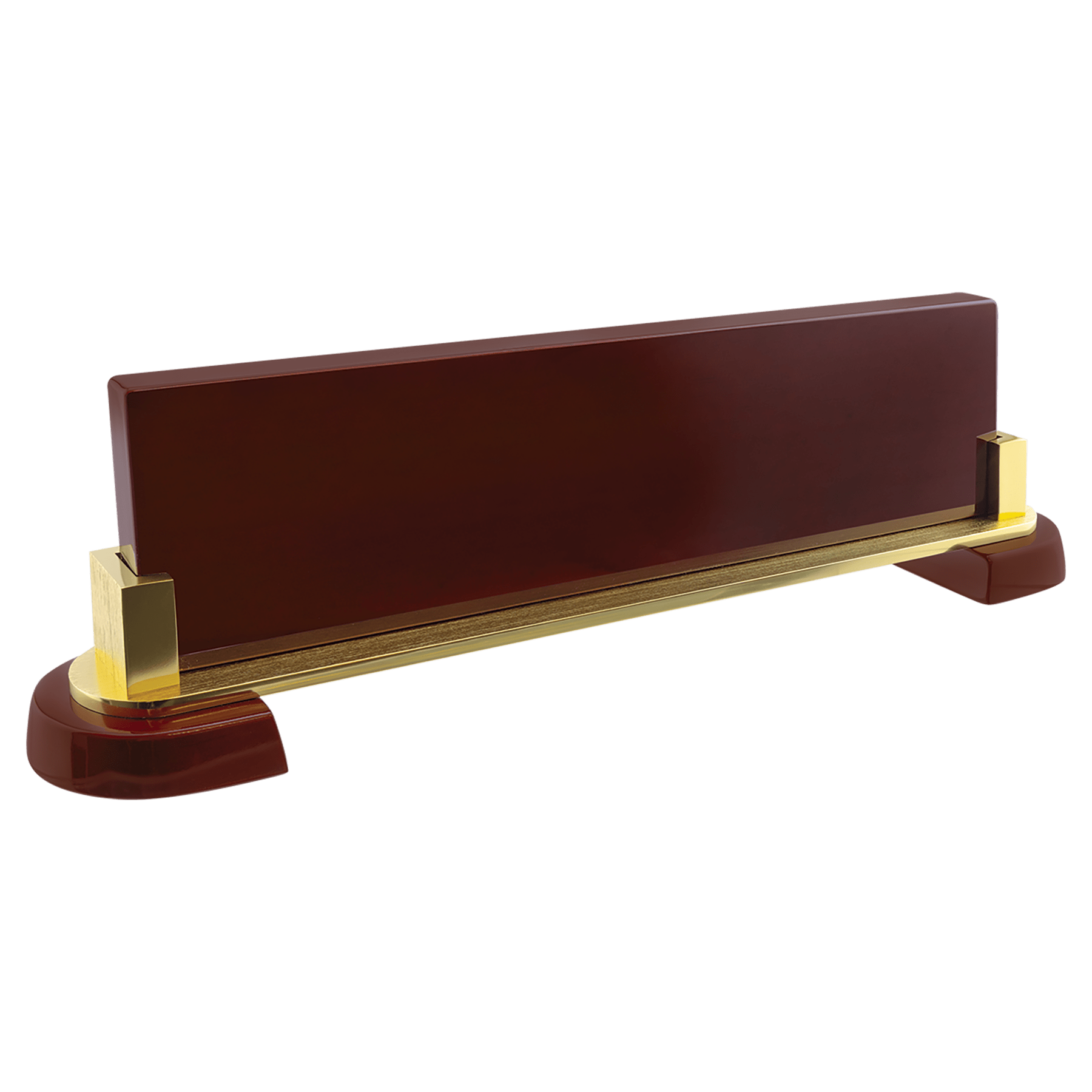 12.5" x 3.25" Rosewood Piano Finish and Metal Name Bar