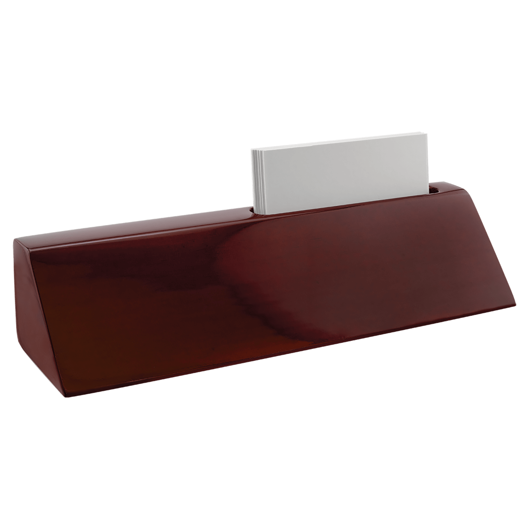 8.5" Rosewood Piano Finish Desk Wedge w/Card Holder