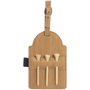 5" x 3.25" Bamboo Leatherette Golf Bag Tag w/3 Wooden Tees