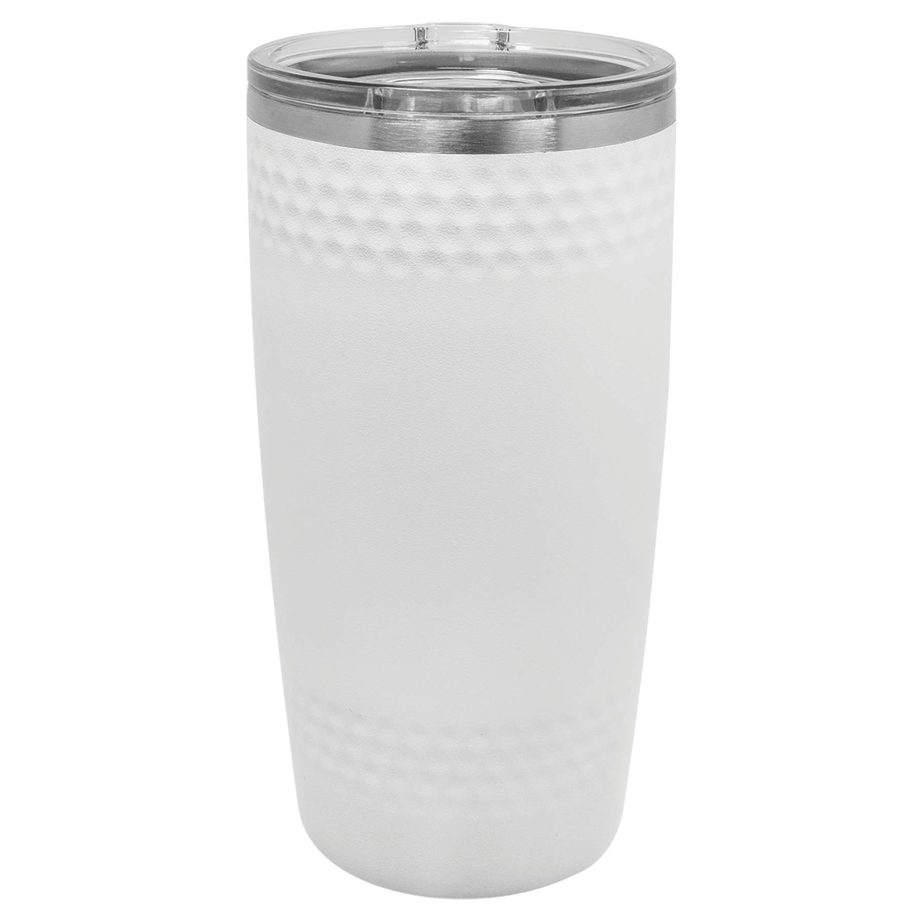 PC 20 oz. White Golf Tumbler w/ Dimples & Slider Lid