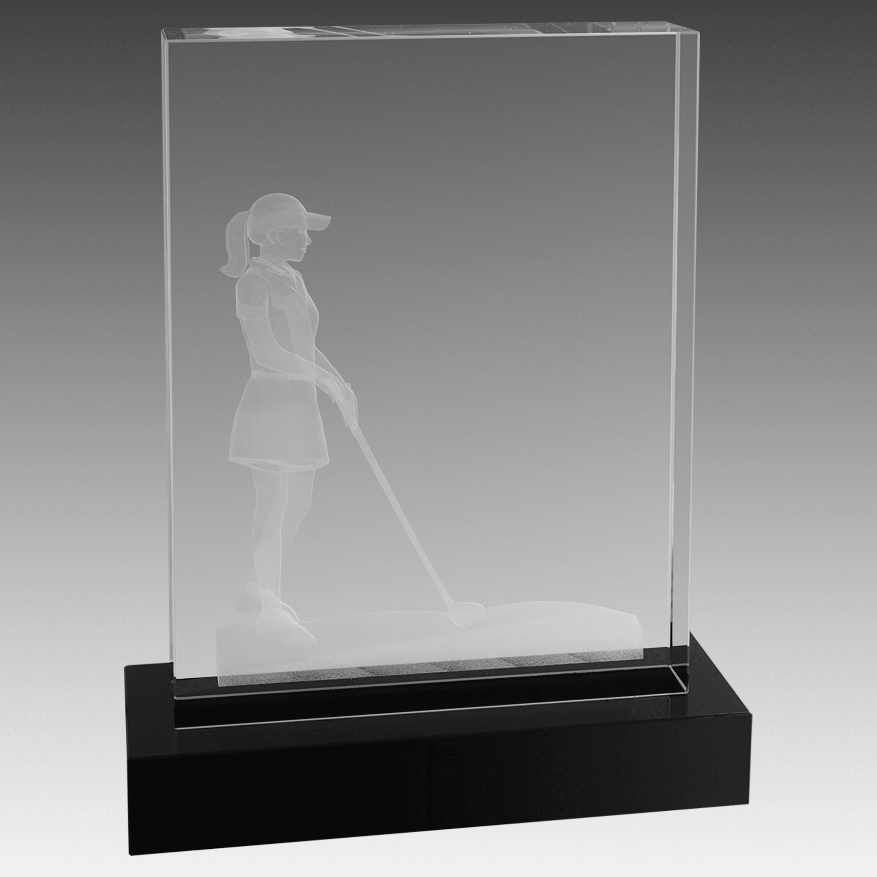 6.25" x 8" Crystal 3D Female Golf