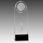 9.5" Clear/Black Crystal Standup with 3D Golfer