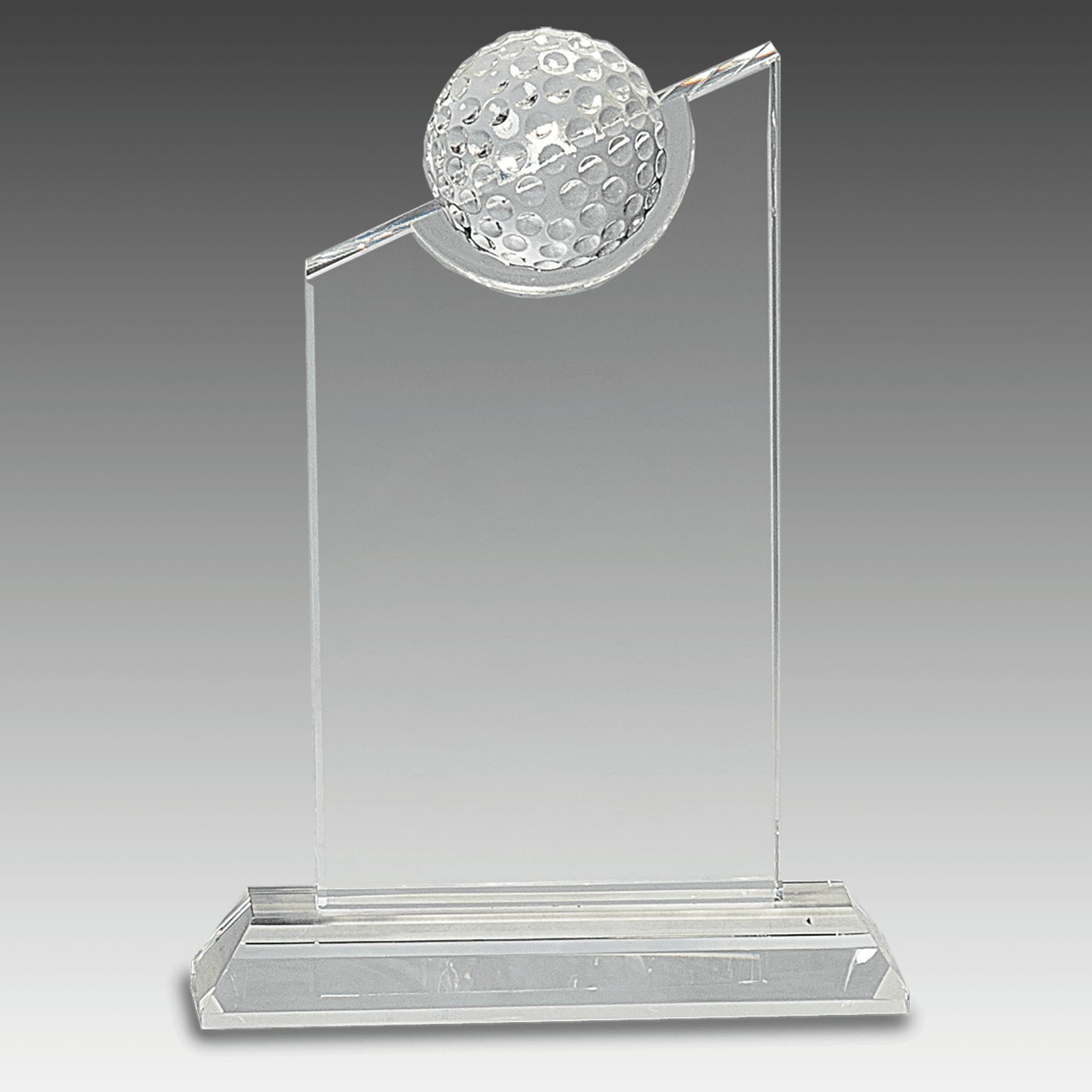 7.25" Clear Crystal w/Inset Crystal Golf Ball on Clear Base