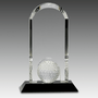 9" Clear Crystal Dome w/Inset Golf Ball on Black Base