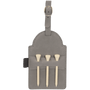5" x 3.25" Gray Leatherette Golf Bag Tag with 3 Wooden Tees