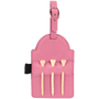 5" x 3.25" Pink Leatherette Golf Bag Tag with 3 Wooden Tees
