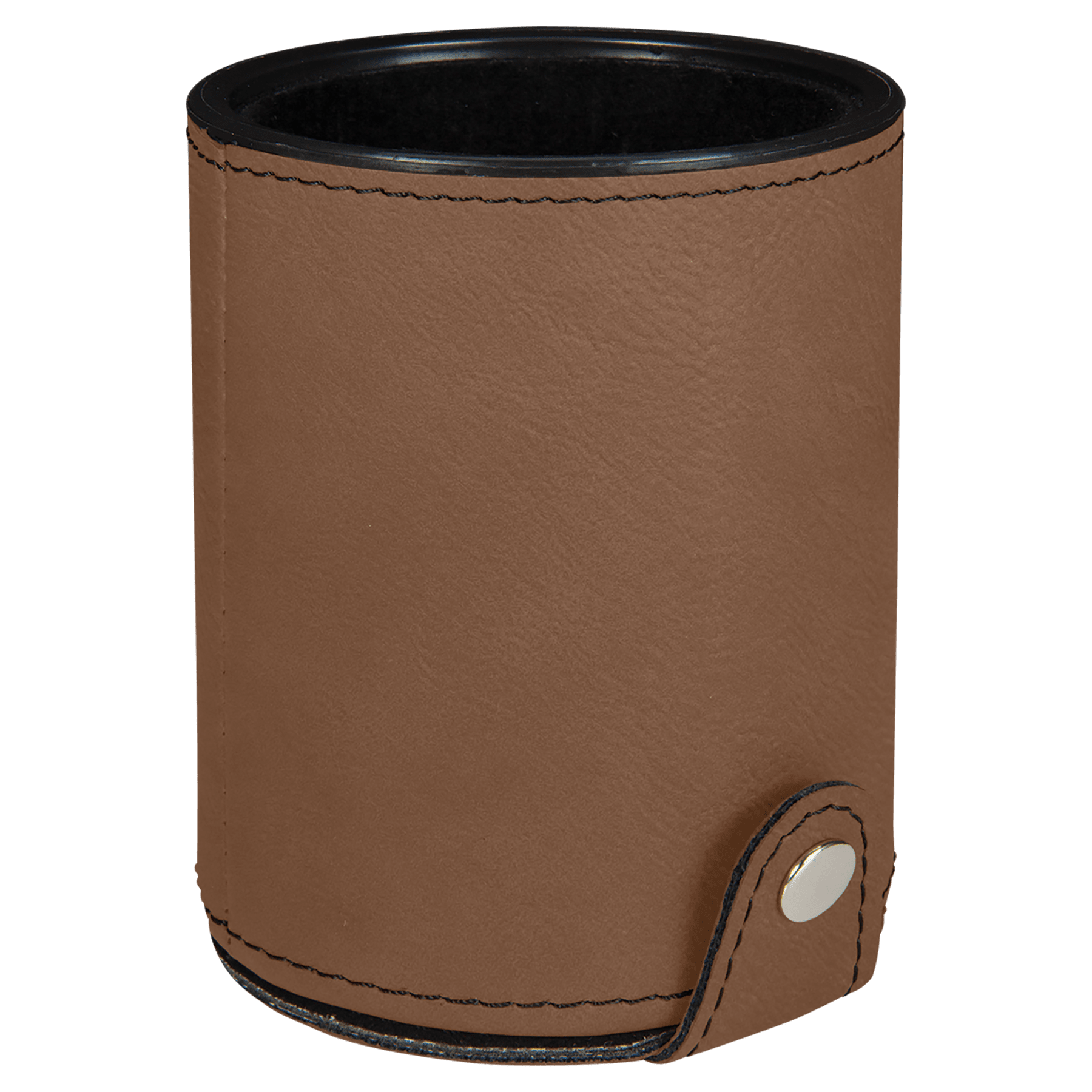 Dark Brown Leatherette Dice Cup with 5 Dice