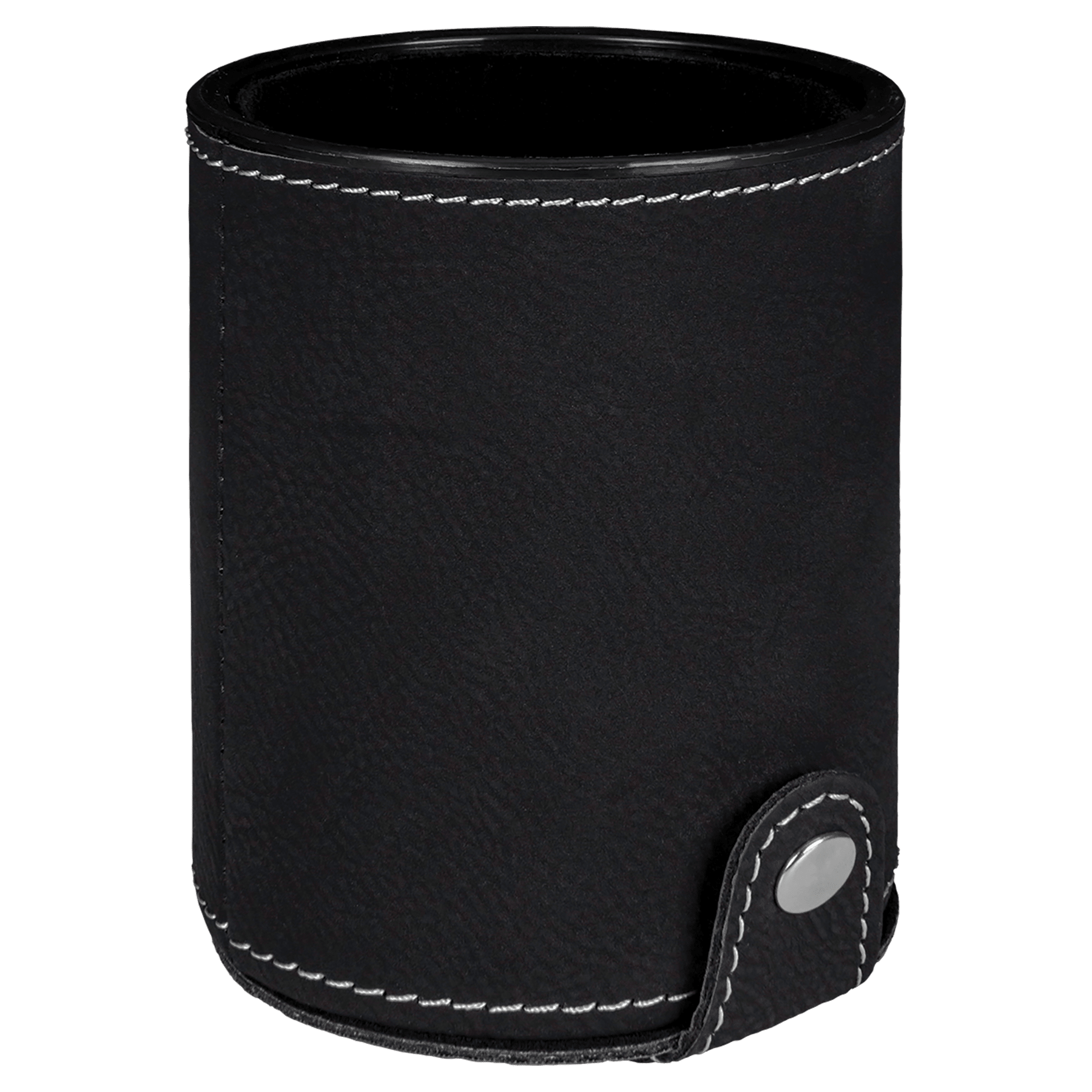 Black/Silver Leatherette Dice Cup with 5 Dice