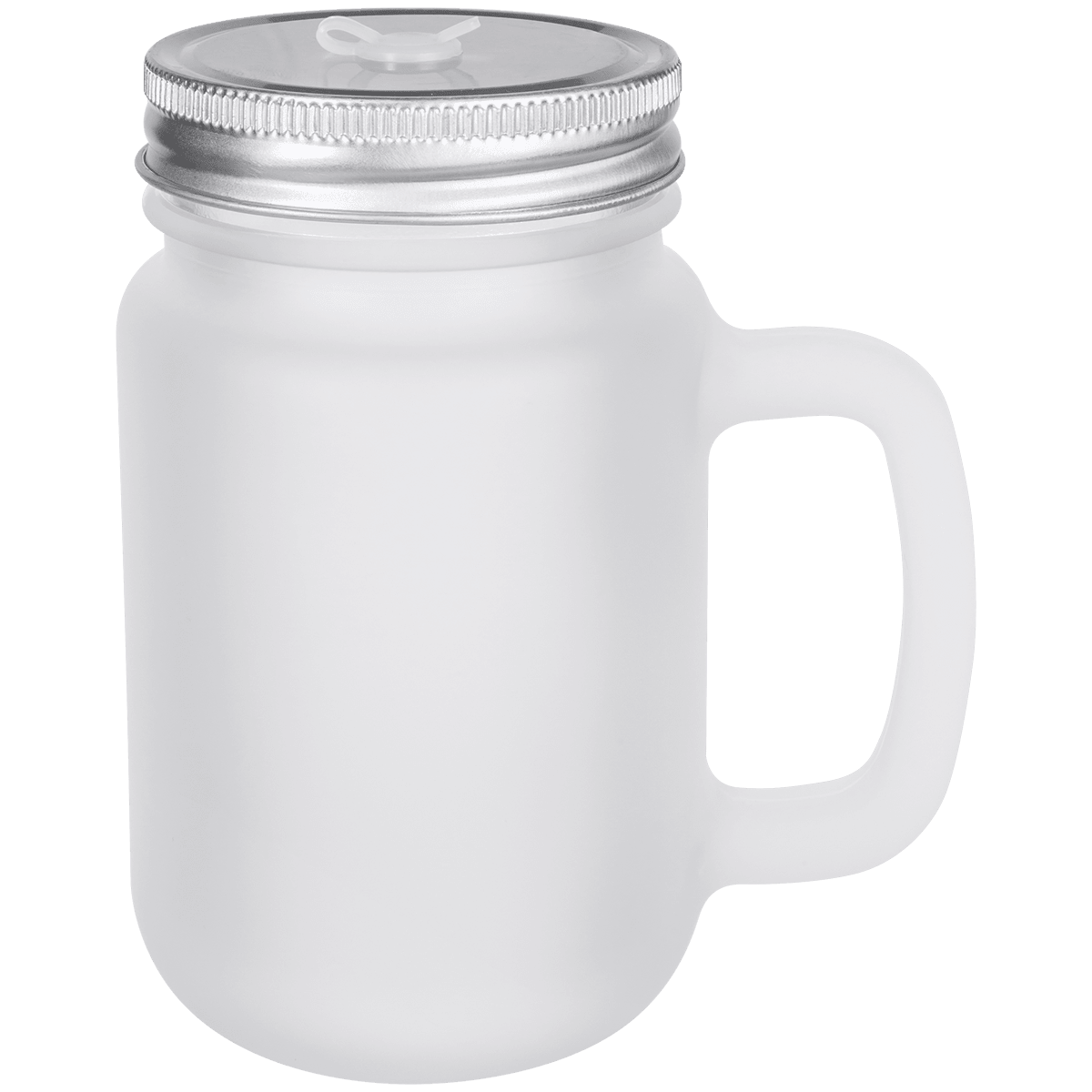 12 oz. Sublimatable Frosted Mason Jar with Lid & Straw