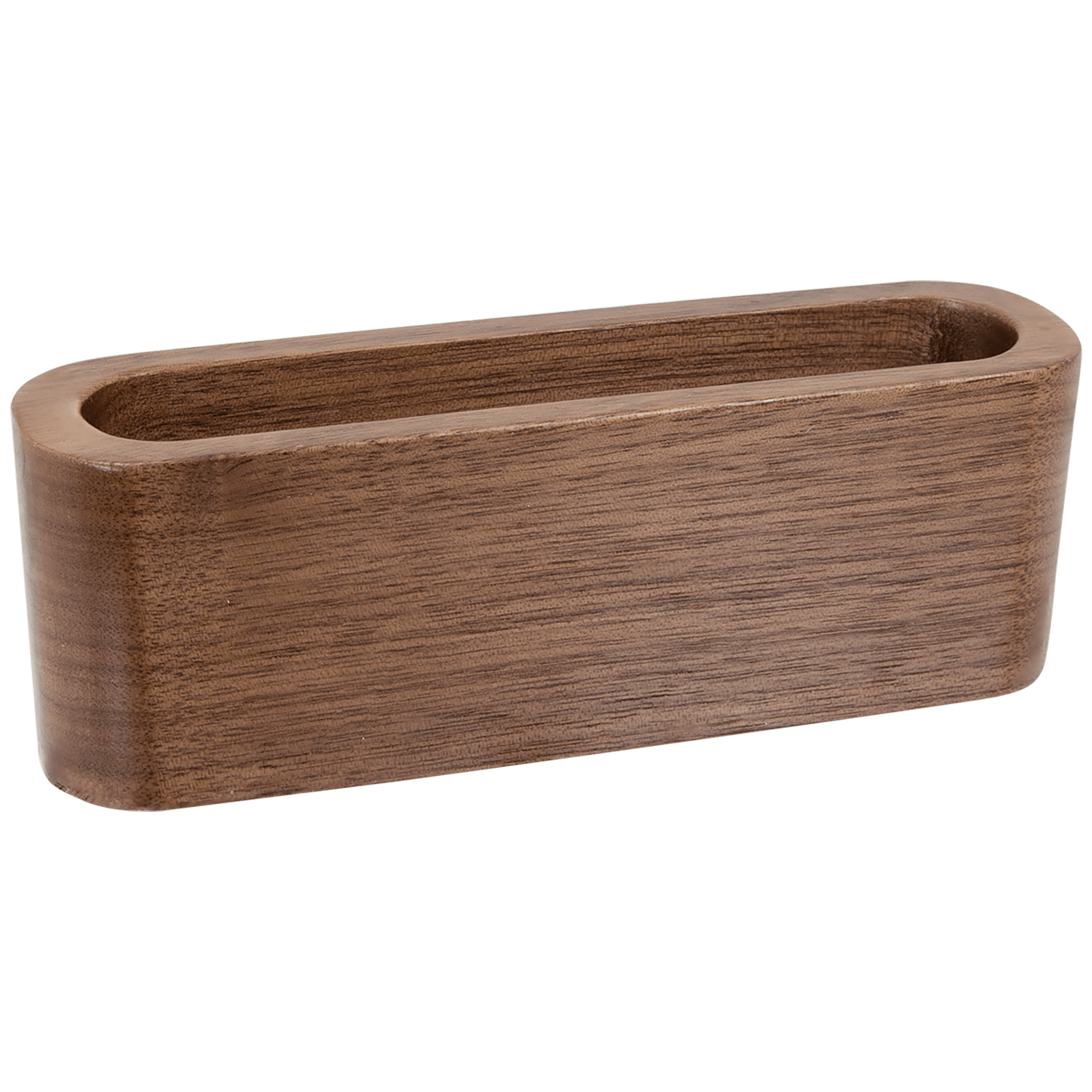 4.5" Walnut Wood Business Card Holder
