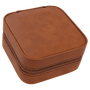 4" X 4" Rawhide Leatherette Travel Jewelry Box w/Tan Lining
