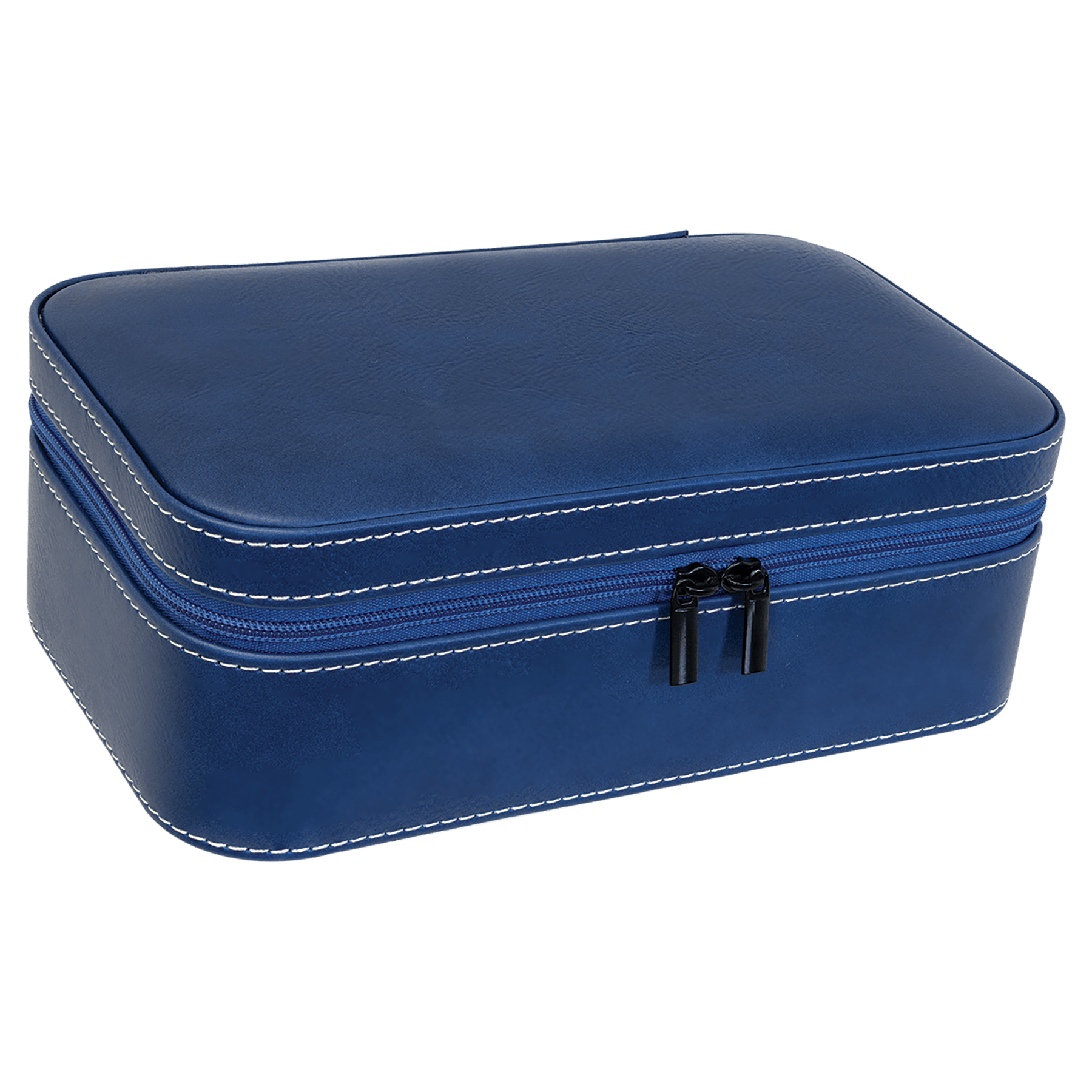 7.5" X 4.5" Blue/Silver Leatherette Jewelry Box
