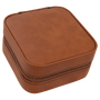 Rawhide Leatherette Travel Jewelry Box with Black Lining