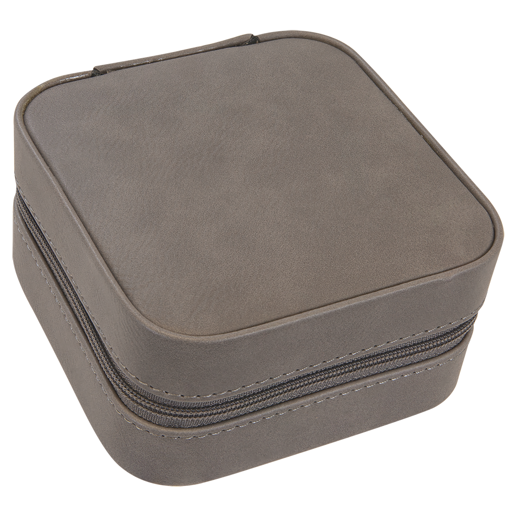 4" X 4" Gray Leatherette Travel Jewelry Box w/Black Lining