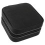 Black/Silver Leatherette Travel Jewelry Box w/Black Lining