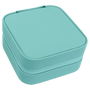 4" X 4" Teal Leatherette Travel Jewelry Box w/Black Lining
